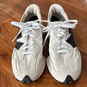 New Balance Cream and Black Athletic Shoes